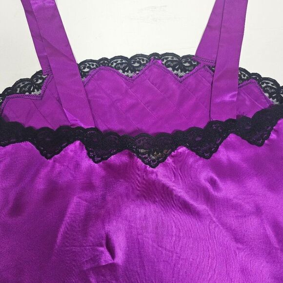 Vintage Victoria's Secret Satin Lace 2 Piece Pajama Shorts Cami Set M Gold Label - Picture 5 of 11